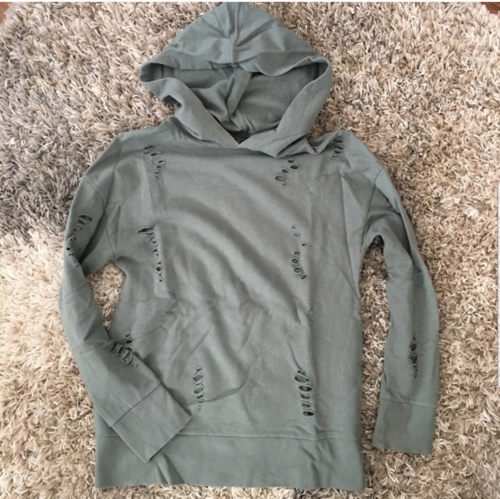 EUC TopShop distressed hoodie. size s